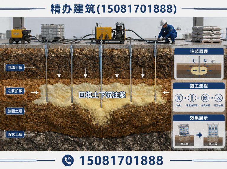 磁县基础下沉注浆顶升展示图